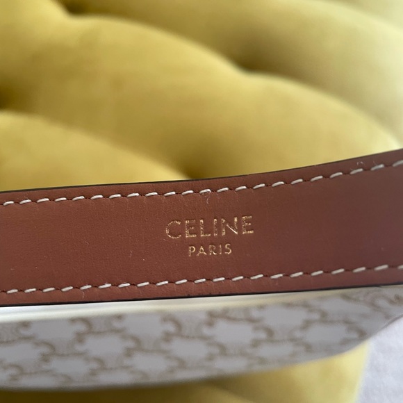 Celine AVA bag in triomphe canvas and calfskin white - Picture 5 of 9